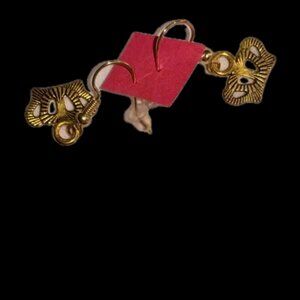 Handmade Kings Crown Brass rare Gold Crown-Shaped Earrings NWOT